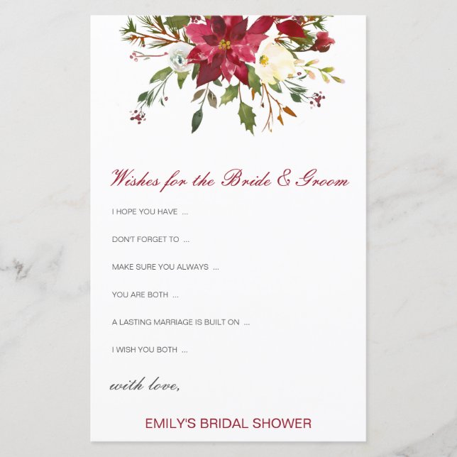 Desejos editáveis para noiva e placa de grupo (Frente)