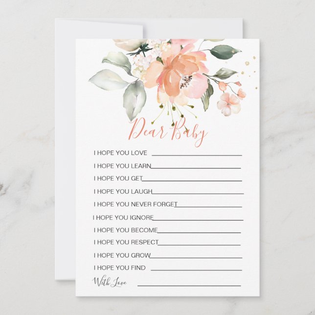 Desejos Florais para Convite para Jogo de Chás de  (Frente)