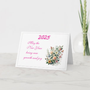 Desejos Floridos para 2025 Cartão de Boas Festas D