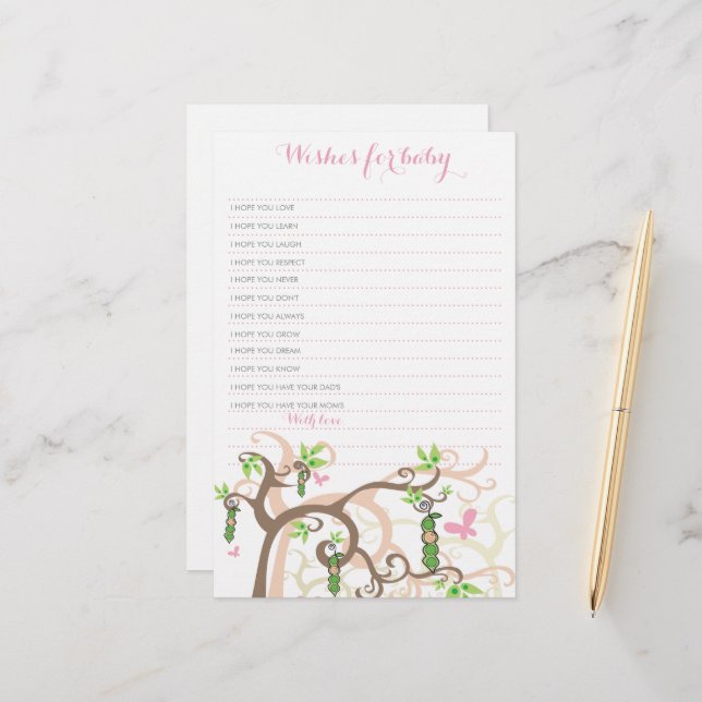 Desejos para a Menina Bebê Ervilha no Pólen Jogo p (Frente/Verso In Situ)