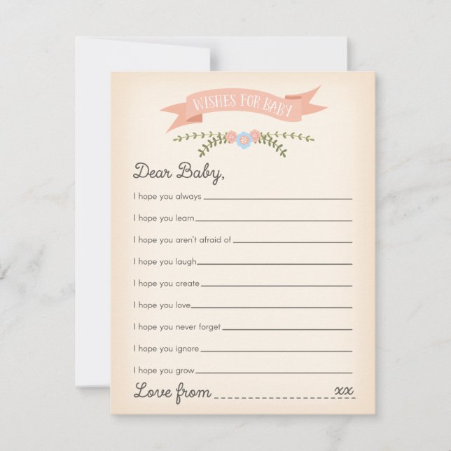 Desejos para bebê - Cartão de Jogo de Chá de frald (Frente)