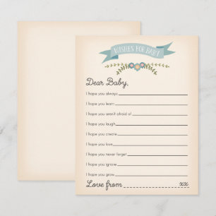 Desejos para bebê - Cartão de Jogo de Chá de frald