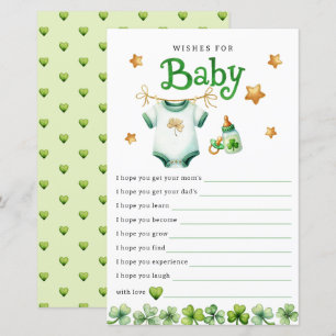Desejos para Bebê Irish Chá de fraldas Game Card