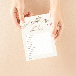 Desejos para bebê Jogo Chá de fraldas Coelho Rosa 