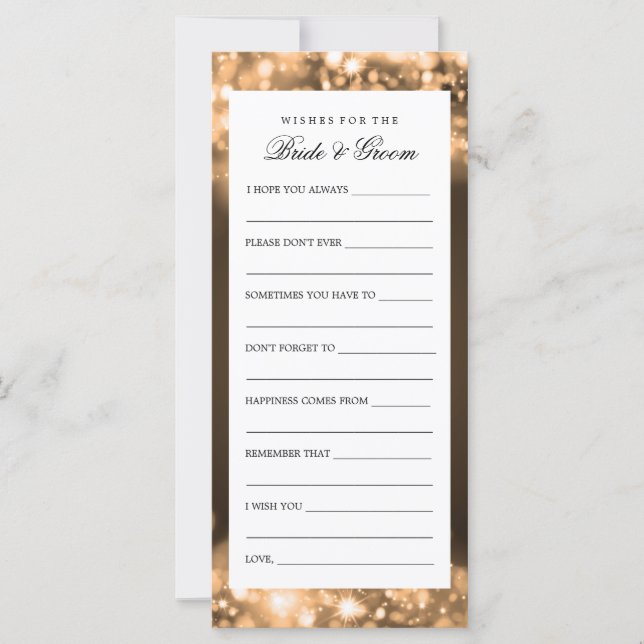 Desejos Para Luzes De Espumante Douradas E De Noiv (Frente)