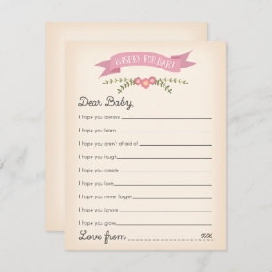 Desejos para o bebê - cartão de jogo do chá de