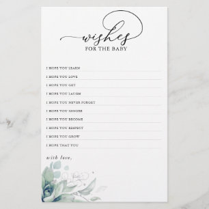 Desejos Para O Bebê Chá de fraldas Verde Suculento