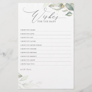 Desejos Para O Bebê Elegante Chá de fraldas Verde