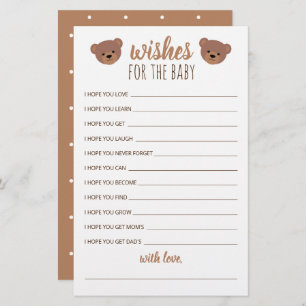 Desejos para o bebê para Chá de fraldas e aniversá