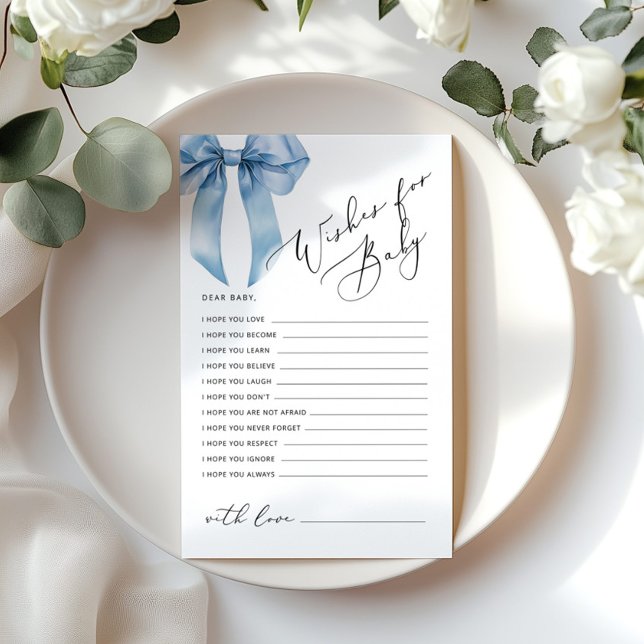 Desejos para o cartão Chá de fraldas de Arco azul  (Criador carregado)