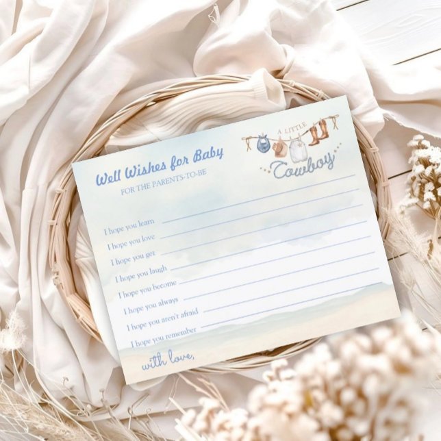Desejos para o Chá de Bebê do Pequeno Cowboy Weste (Criador carregado)