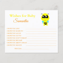 Desejos para um bebê, abelha, cartão de convite pa