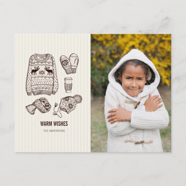 Desejos Quentes Essenciais de Férias Foto Cartão P (Frente)