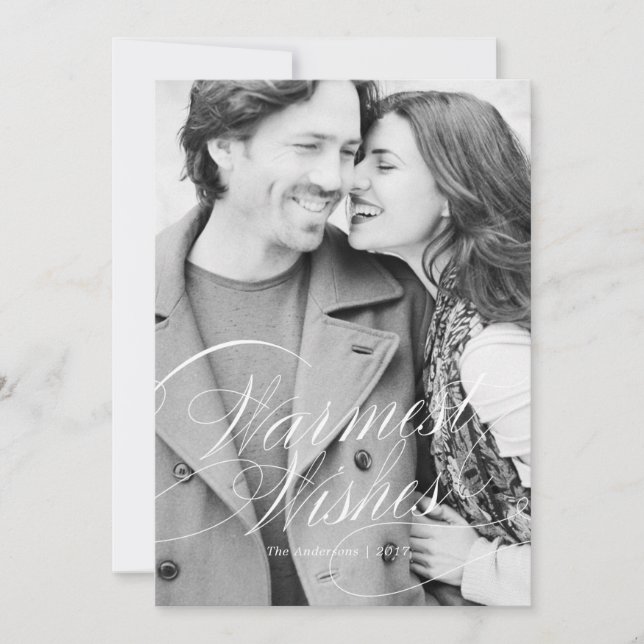 Desejos Quentes no Cartão com fotos Feriado Vermel (Frente)