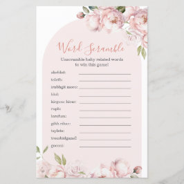 Desembaralhe as Palavras Menina Bebê com Flores Co