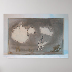 Desembarque Poster de mídia mista K7 1986