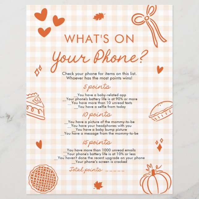 Desenhado à Mão Jogo do Baby Shower: O que Você Te (Frente)