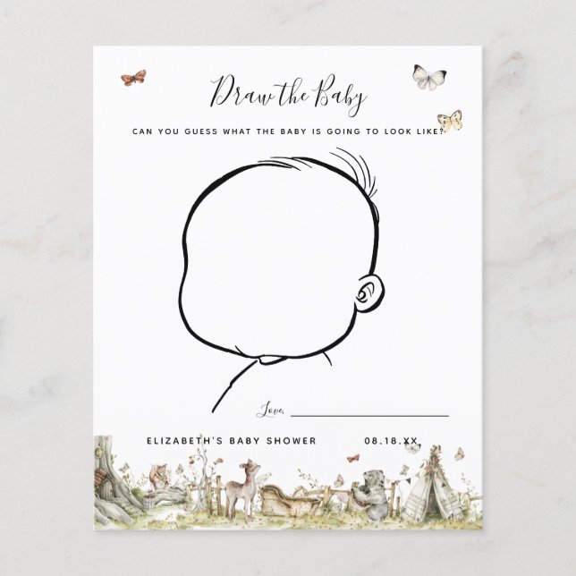 Desenhar o bebê | Jogo Chá de fraldas (Frente)