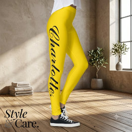 Desenhe Seu Próprio Nome em Leggings de Ouro Elega