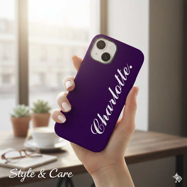 Desenhe Seu Próprio Nome Neste Roxo Escuro (Design Your Own Name on This Dark Purple Case-Mate iPhone Case)