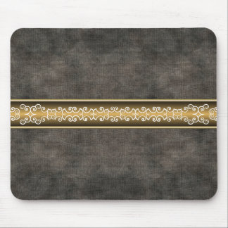 Desenhista filigrana de couro preto Mousepad