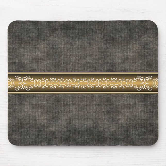 Desenhista filigrana de couro preto Mousepad (Frente)