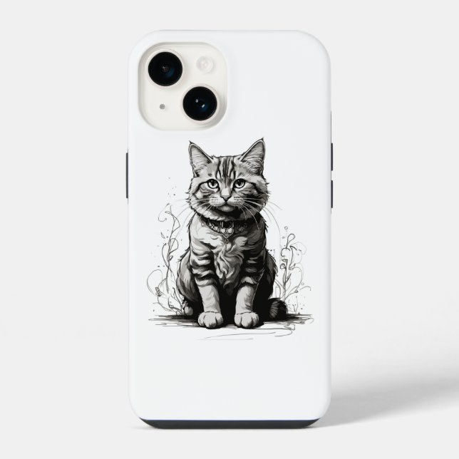 Desenho a Lápis de Gato Fofo (Verso)