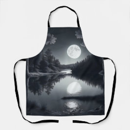 desenho a preto e branco, lago e estrelas