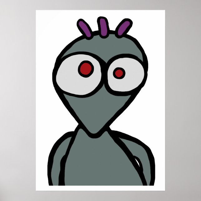 Desenho Alien, Impressão de Arte (Frente)