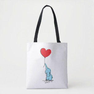 desenho animado de sacos de tote de elefante fofin