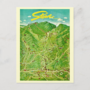 Desenho Antigo de Stowe Vermont Cartão Postal