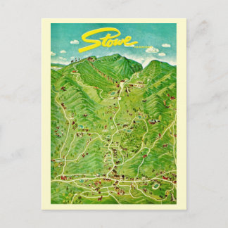 Desenho Antigo de Stowe Vermont Cartão Postal