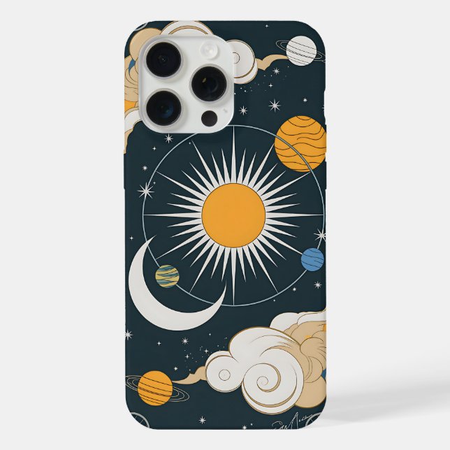Desenho Celestial - Sol, Lua e Planetas Místicos (Verso)
