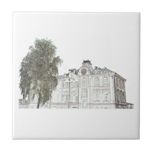 Desenho da Arquitetura do Sinagoga Antigo