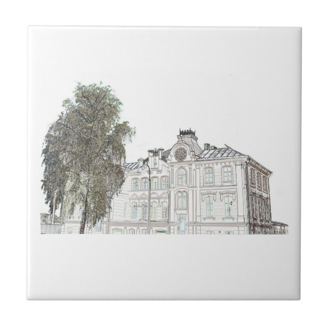 Desenho da Arquitetura do Sinagoga Antigo (Frente)