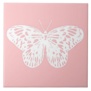 Desenho da borboleta, cor-de-rosa-casca e branco