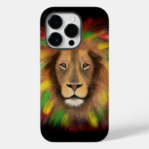 Desenho da cabeça de leão Rasta vermelho amarelo v