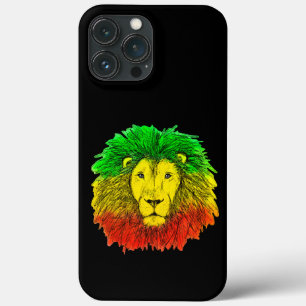 Desenho da cabeça de leão Rasta vermelho amarelo v