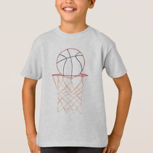 Um gato de desenho animado com uma bola de basquete na camisa está jogando  basquete.