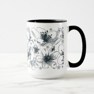 Desenho da flor na caneca da campainha