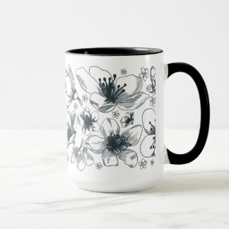 Desenho da flor na caneca da campainha