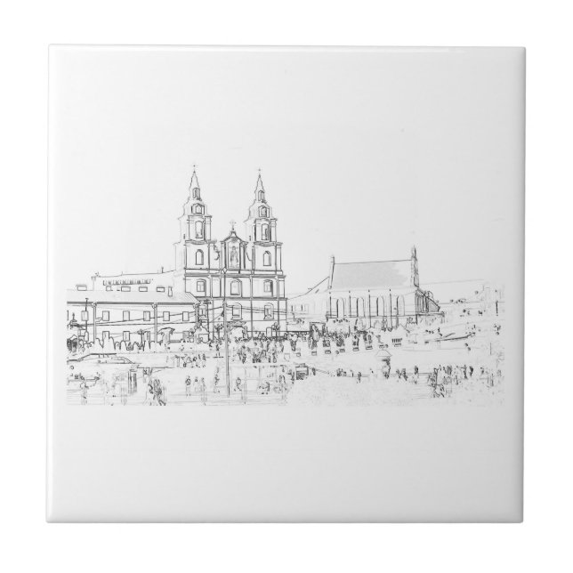 Desenho da Igreja da Arquitetura da Cidade (Frente)