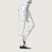 Desenho Da Mão Do Padrão De Limão - Leggings