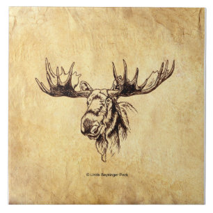 Desenho da tinta de Brown dos alces