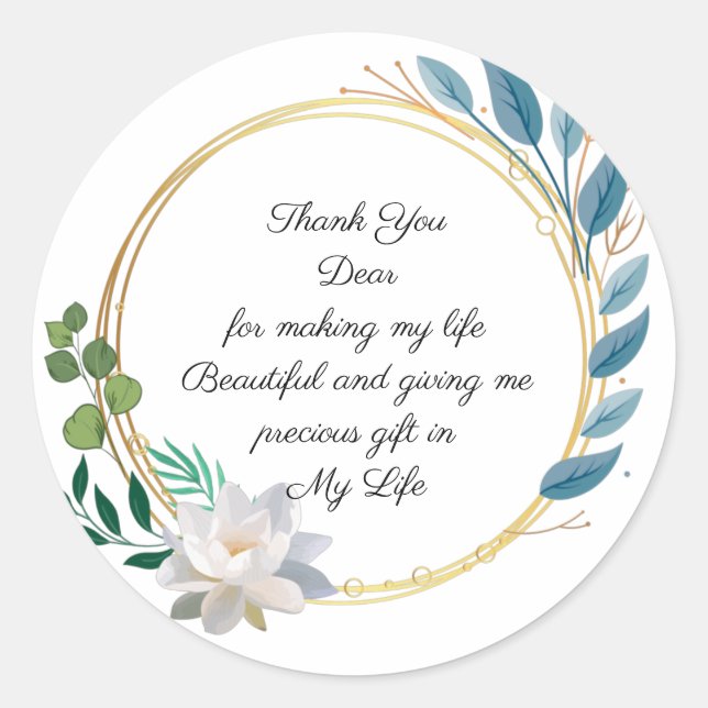 desenho de adesivo de agradecimento  (Frente)