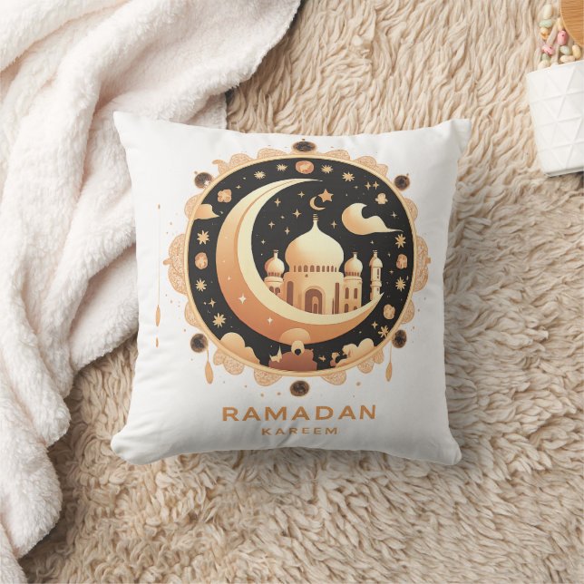 Desenho de Almofada Decorativa Ramadan Kareem (Cobertor)