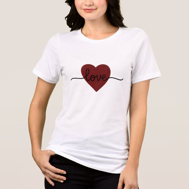 Desenho de Amor com Coração Vermelho Minimal Român (Frente)