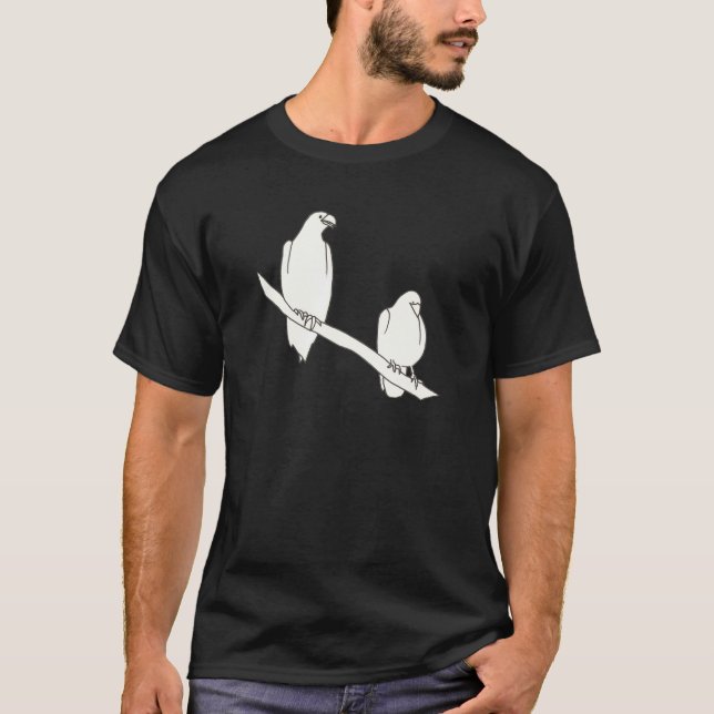 Desenho de Arte de Contorno de camisetas de Águia (Frente)