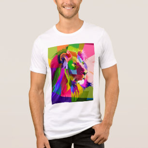 Desenho de Arte Pop Prismática Colorida de Leão-62