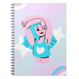 desenho de arte trans em caderno espiral